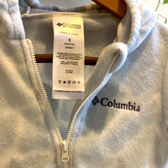 Columbia baby bunting used fleece onesie size 6 months - Picture 3 of 6
